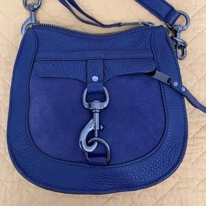Rebecca Minkoff Cobalt Blue Leather and Suede Crossbody Bag